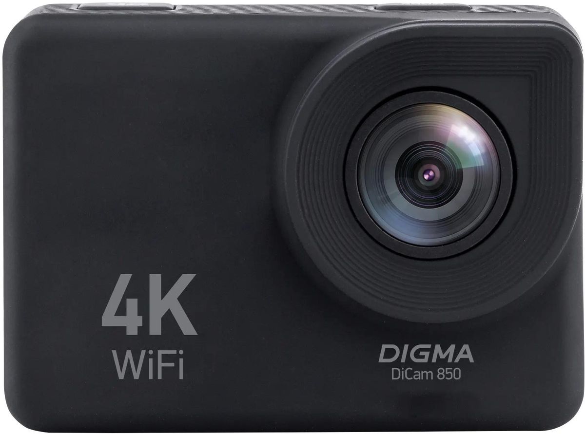 Экшн-камера Digma DiCam 850 4K,  WiFi,  черный [dc850]